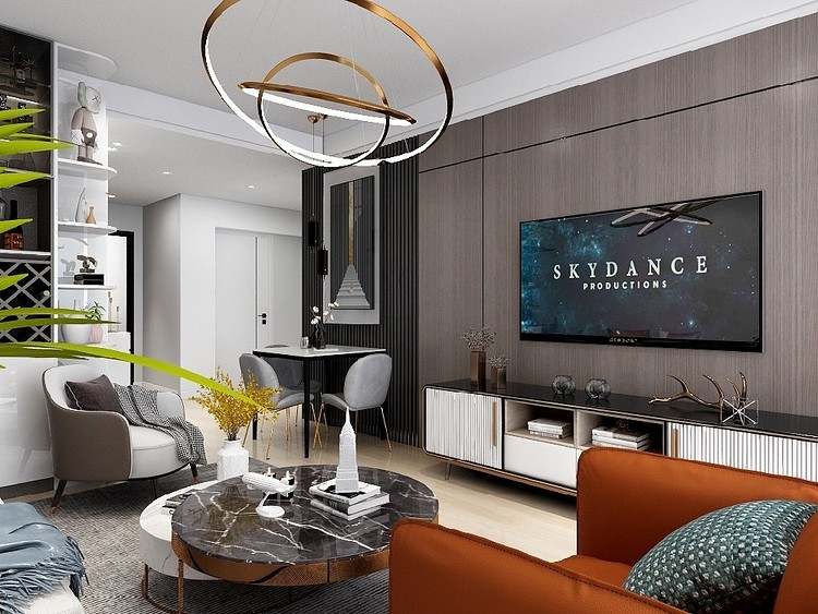 80平米装修效果图(80㎡现代轻奢，优雅设计+高级配色，把刚需房也装出豪宅气质)