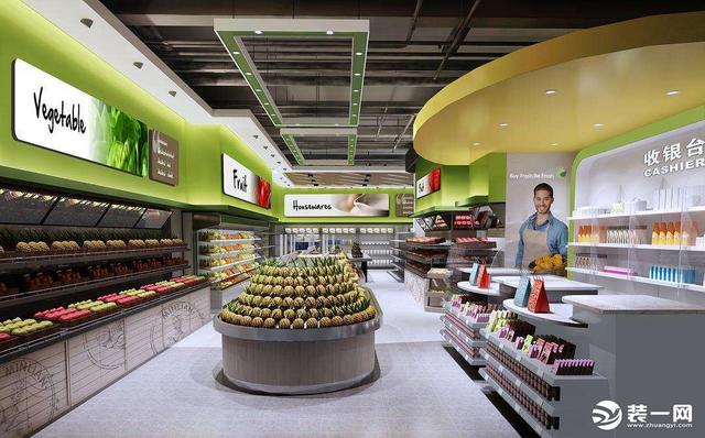便利店装修设计(陕西商铺门面装修设计要点，商超门店装修，生鲜超市装修)
