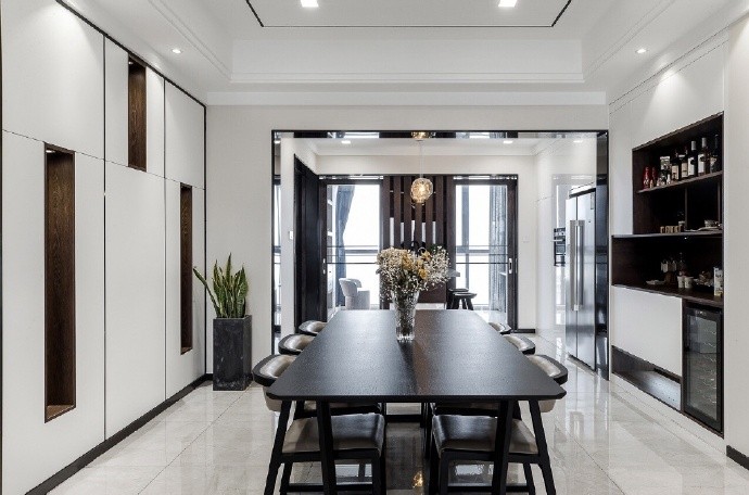 餐厅装修效果图(这才是真正的轻奢风，餐厅设计太美了)