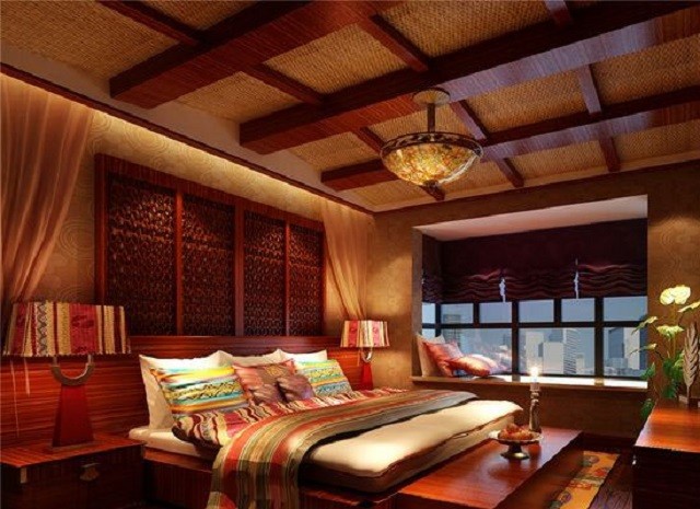 东南亚风格装修案例(148㎡东南亚混搭装修，火辣风情，用色大胆)