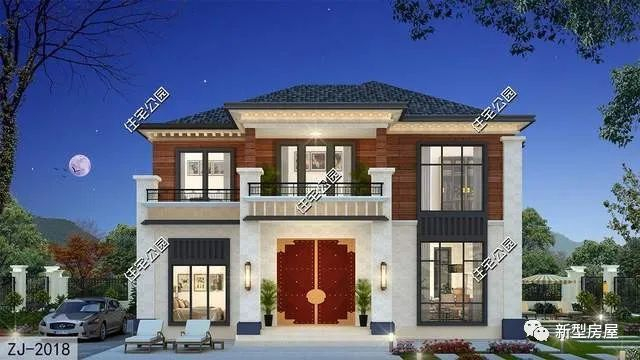 二层别墅装修效果图(4套高品质二层别墅图纸，造价不高颜值很高，非常适合农村修建)