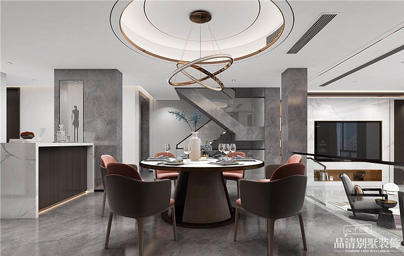 高档别墅装饰(450㎡现代别墅装修-奢华又细腻，越住越爱)
